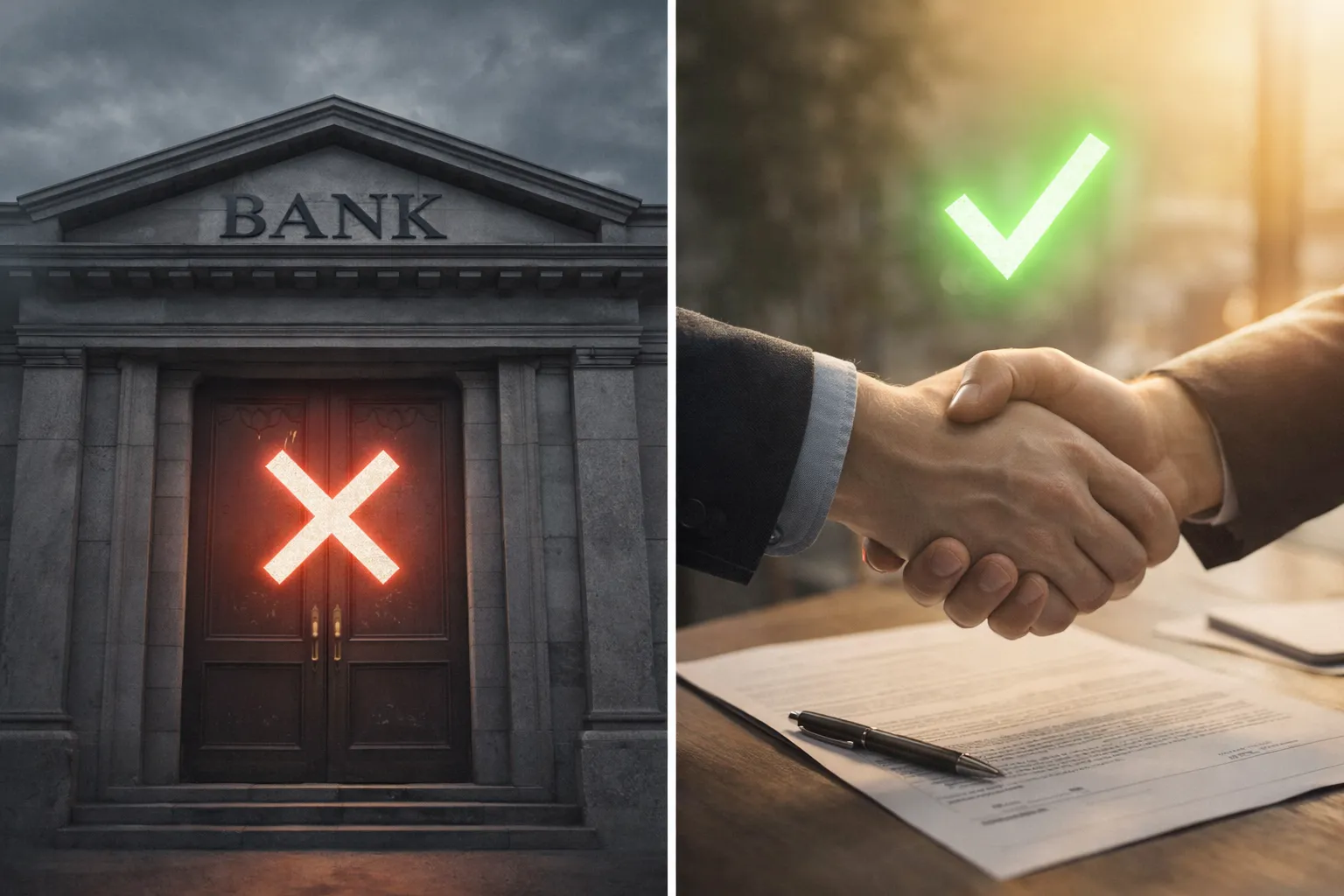 Infografik der viser forskellen på banklån og kautionistlån når man er i RKI.